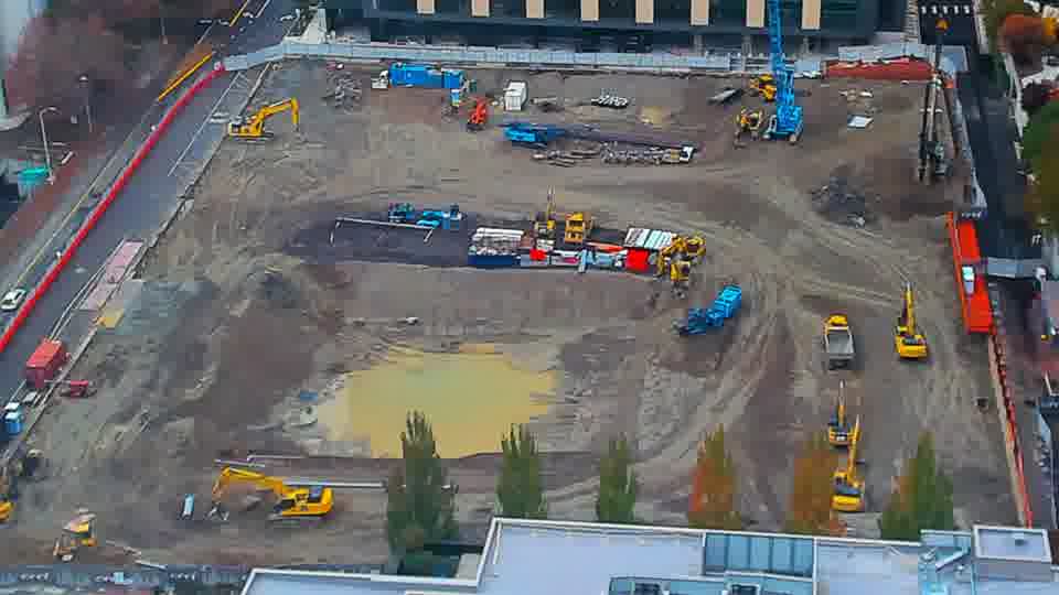 Construction camera frame at 3:45 PM PT. Frame saved. Automated comparison was skipped; activity has not been assessed.