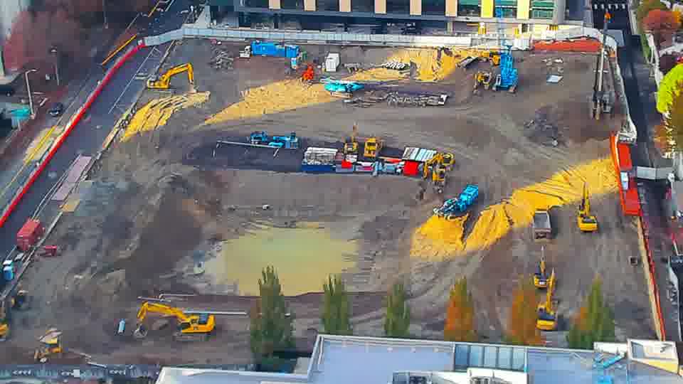 Construction camera frame at 4:30 PM PT. Frame saved. Automated comparison was skipped; activity has not been assessed.
