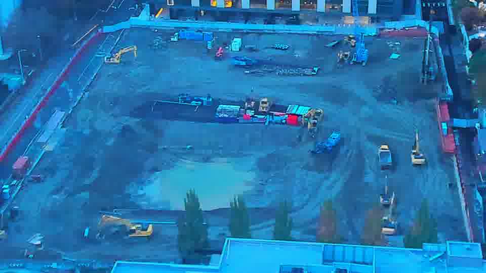 Construction camera frame at 6:00 PM PT. Frame saved. Automated comparison was skipped; activity has not been assessed.